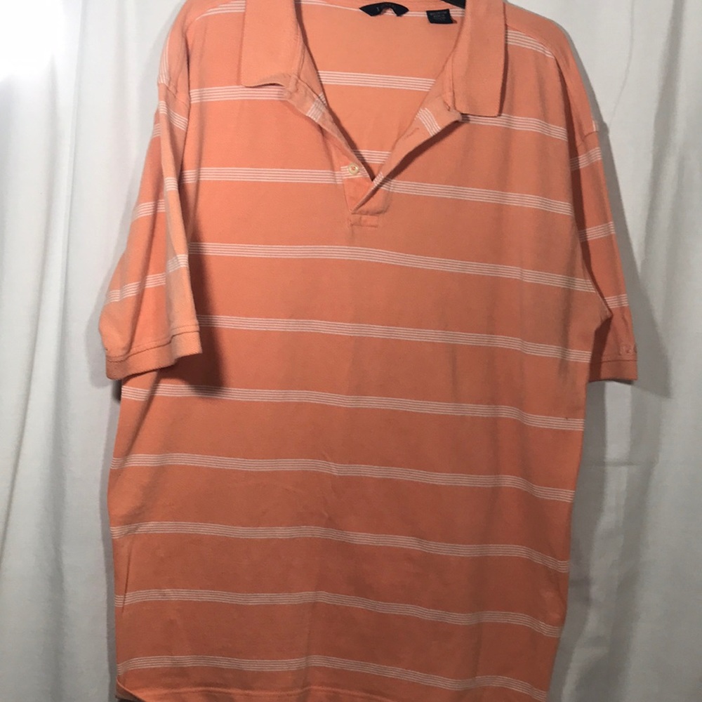 Izod 2XLT Men’s Orange & White Polo - Picture 2 of 3
